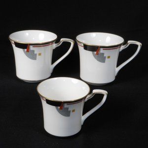3 fine porcelain tea cups. Noritake Japan 7741 AWARENESS